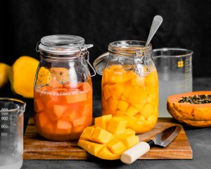 Papaye et mangue fermentée